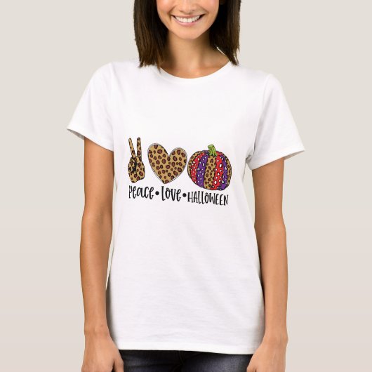 平和と愛とハロウィーン Tシャツ (正面)