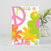 平和と愛とパーティー-文字 招待状 (スタンド正面)