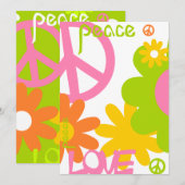 平和と愛とパーティー-文字 招待状 (正面/裏面)