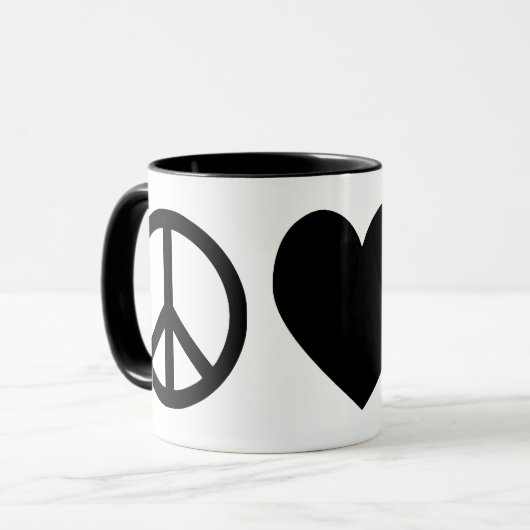 平和と愛とペリカンマグ マグカップ (正面左)