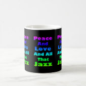 平和と愛と全ジャズをブラックで コーヒーマグカップ (中央)
