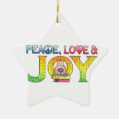 平和と愛と喜びのクリスマスオーナメント セラミックオーナメント (正面)