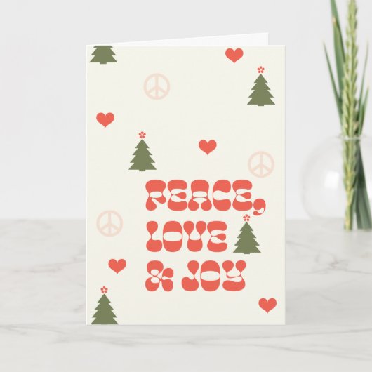 平和と愛と喜びのクリスマスカード サンキューカード (正面)