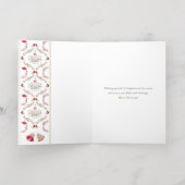 平和と愛と喜びのクリスマスリース |赤ベージュ 箔シーズンカード (内側レイダウン)