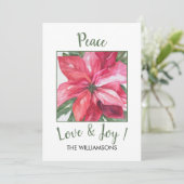 平和と愛と喜びポインセチア シーズンカード (スタンド正面)