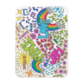 平和と愛と喜び1960年代レトロスタイル マグネット (縦)