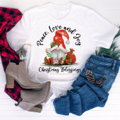 平和と愛と喜び、かわいいクリスマス格言恵み Tシャツ