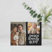 平和と愛と喜び – 2写真 – 白黒 シーズンポストカード (スタンド正面)