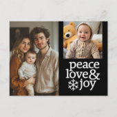 平和と愛と喜び – 2写真 – 白黒 シーズンポストカード (正面)