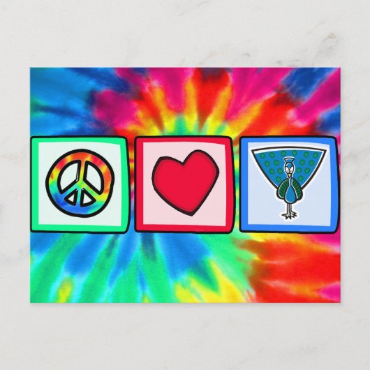 平和と愛と孔雀 ポストカード (正面)