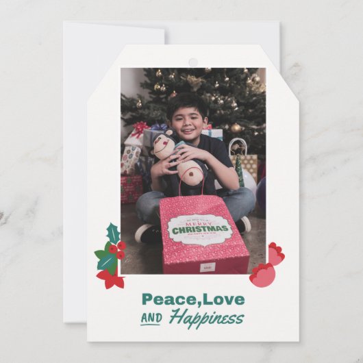 平和と愛と幸福のカードとメリークリスマス (裏面)