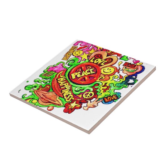 平和と愛と幸福 タイル (側面)