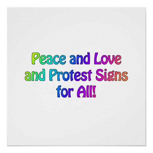 平和と愛と抗議のシンボルや象徴 ポスター (正面)