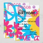 平和と愛と本当に明るい！ 招待状 (正面/裏面)