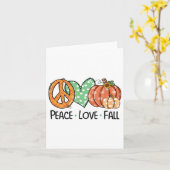 平和と愛と秋パンプキンオータムハッピー秋T カード (黄色い花)
