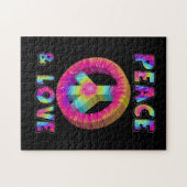 平和と愛と絞り染め平和サイン ジグソーパズル (横)