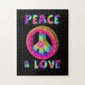 平和と愛と絞り染め平和サイン ジグソーパズル (縦)