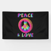 平和と愛と絞り染め平和サイン 横断幕 (横)