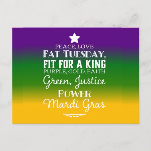 平和と愛と脂肪の火曜日 ポストカード (正面)