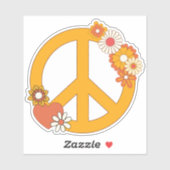 平和と愛と花の防水 シール (シート)