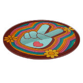 平和と愛と虹の雰囲気 カッティングボード (角)