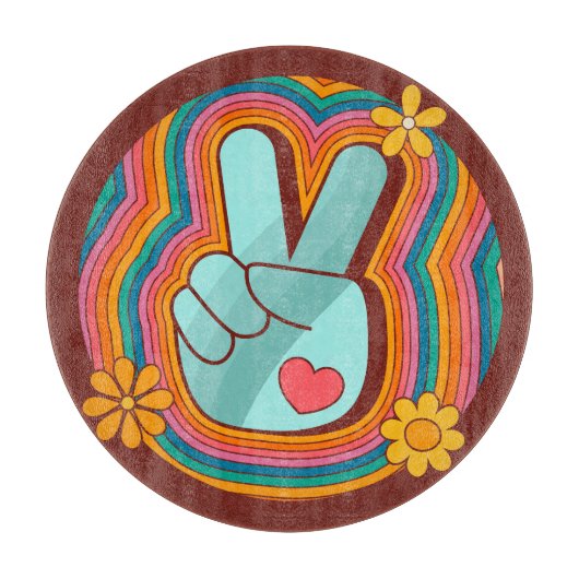 平和と愛と虹の雰囲気 カッティングボード (正面)