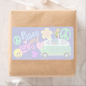 平和と愛のおもしろいGroovy Sixtiesスタイル ラベル (インサイチュ)