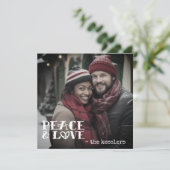 平和と愛のシンプルな手書き写真 シーズンカード (スタンド正面)