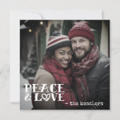 平和と愛のシンプルな手書き写真 シーズンカード (正面)