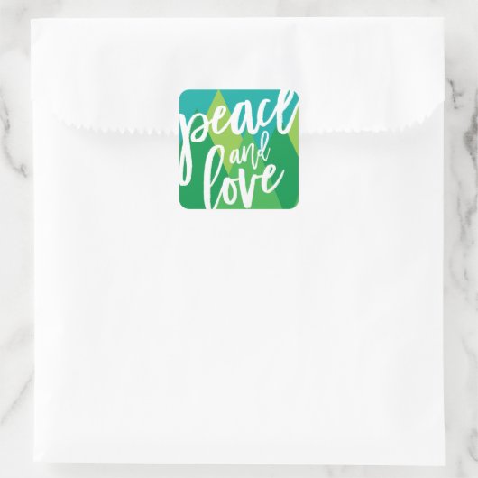 平和と愛のステッカー、ラベル、封筒用シール スクエアシール (バッグ)