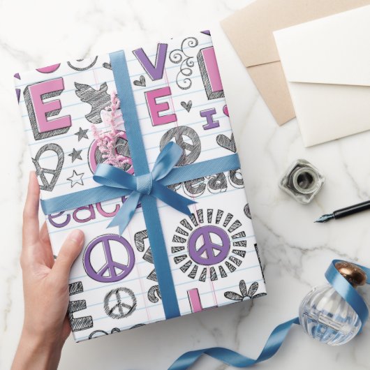 平和と愛のドードル ラッピングペーパー (ギフト)