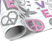 平和と愛のドードル ラッピングペーパー (ロールコーナー)