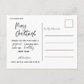 平和と愛のモダン金ゴールドスクリプト写真クリスマス ポストカード (裏面)