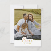 平和と愛の写真クリスマスカード サンキューカード (正面)