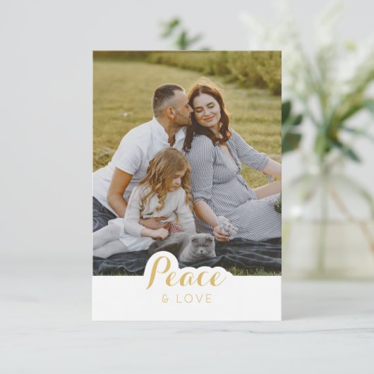 平和と愛の写真クリスマスカード サンキューカード (スタンド正面)