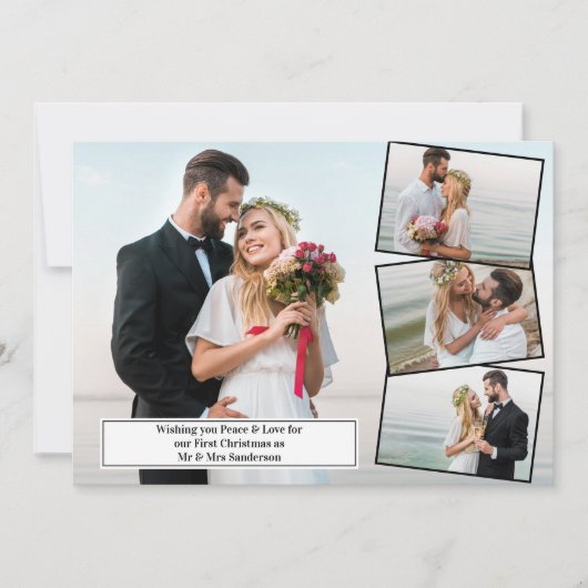 平和と愛の初めてのクリスマスMr.Mr.And Mrs.Photo シーズンカード (正面)