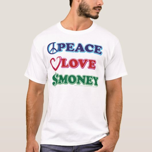 平和と愛の壁のお金 Tシャツ (正面)