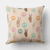 平和と愛の多文化ハンドパターン クッション (裏面)