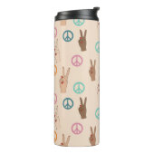 平和と愛の多文化ハンドパターン タンブラー (回転左)