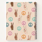 平和と愛の多文化ハンドパターン ノートブック (裏面)