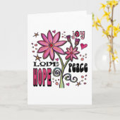 平和と愛の希望と花 カード (黄色い花)