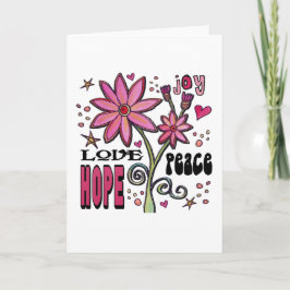 平和と愛の希望と花 カード