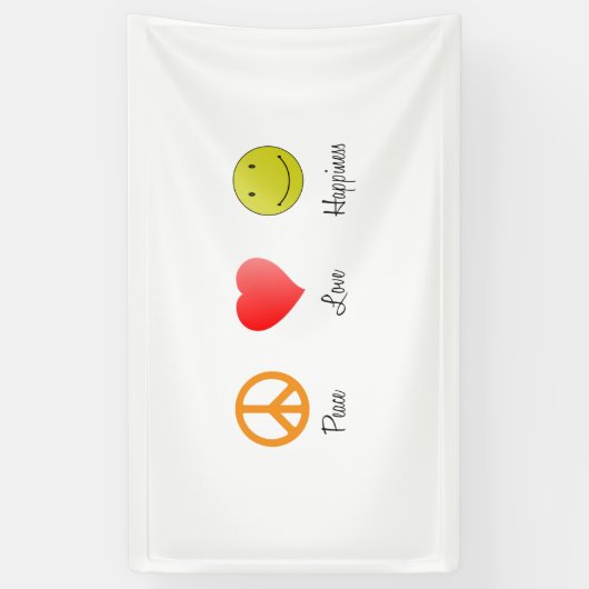 平和と愛の幸せ 横断幕 (縦)