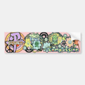 平和と愛の思いやりの漢字 –  バンパーステッカー (正面)