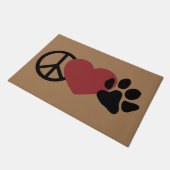 平和と愛の手の形 ドアマット (アングル)