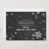 平和と愛の雪片クリスマスツリー2写真 シーズンカード (裏面)