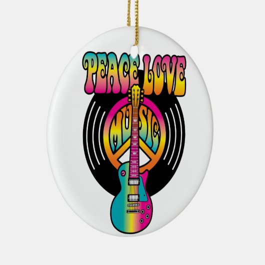 平和と愛の音楽とビニル セラミックオーナメント (右)