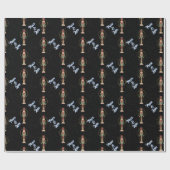 平和と愛クリスマスくるみ割り青 ラッピングペーパー (フラット)