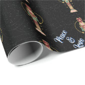 平和と愛クリスマスくるみ割り青 ラッピングペーパー (ロールコーナー)