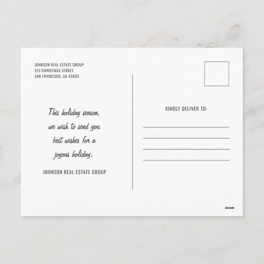 平和と愛シンプルのモダンカスタム写真 シーズンポストカード (裏面)